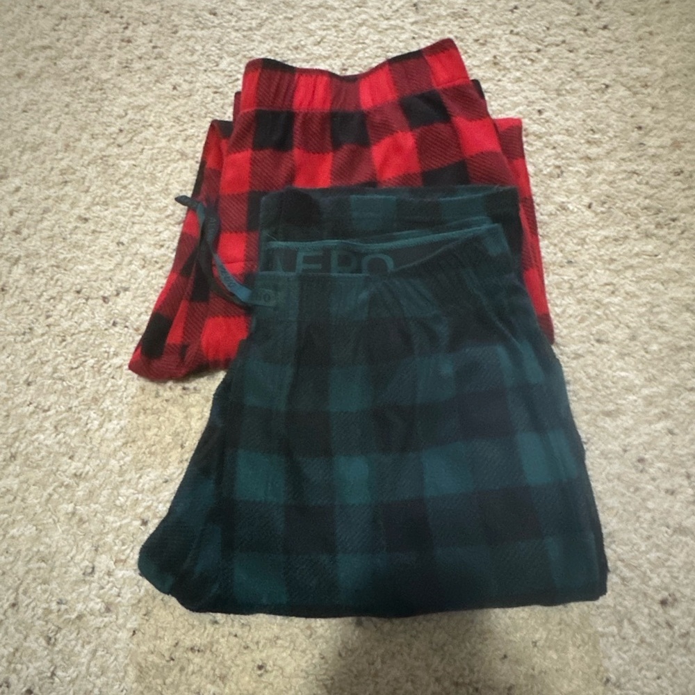 Plaid Men’s Pajamas - Red and Green